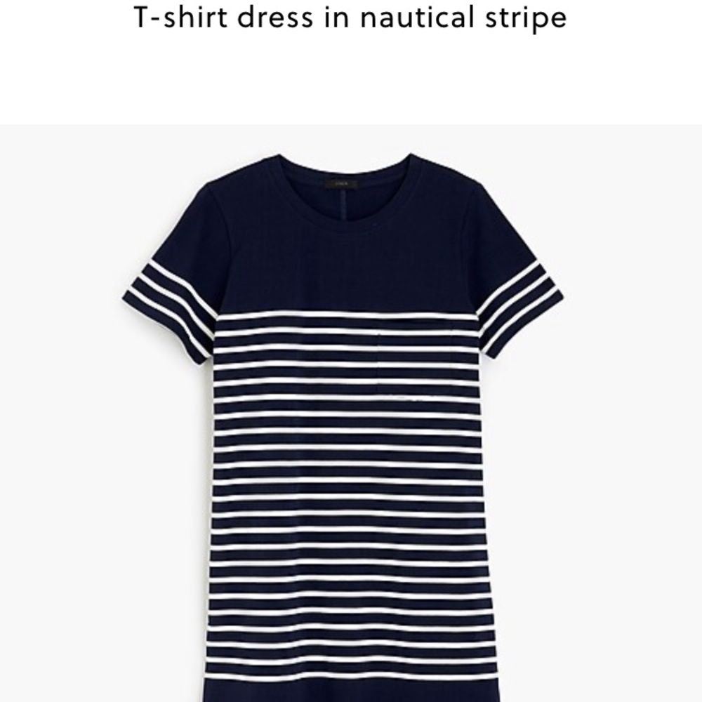 NWOT J. Crew nautical stripe t shirt dress